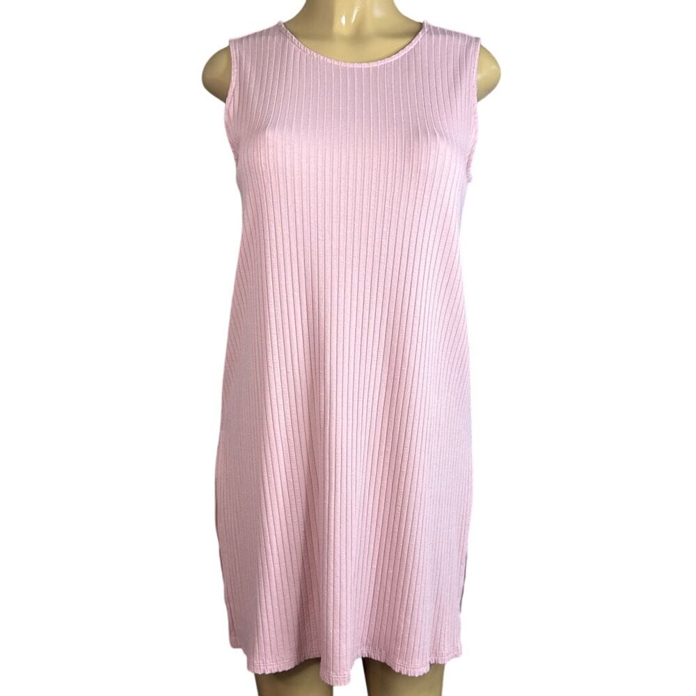J. Jill Wearever Collection Sleeveless Tunic Dress Ribbed Pink Size Small